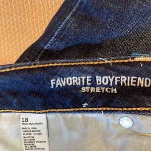 American Eagle. Dark blue denim, stretch. Size 18 regular